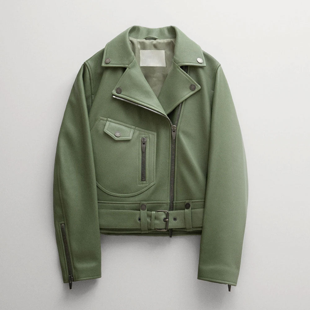 Women’s Kira Green Sheepskin Leather Jacket