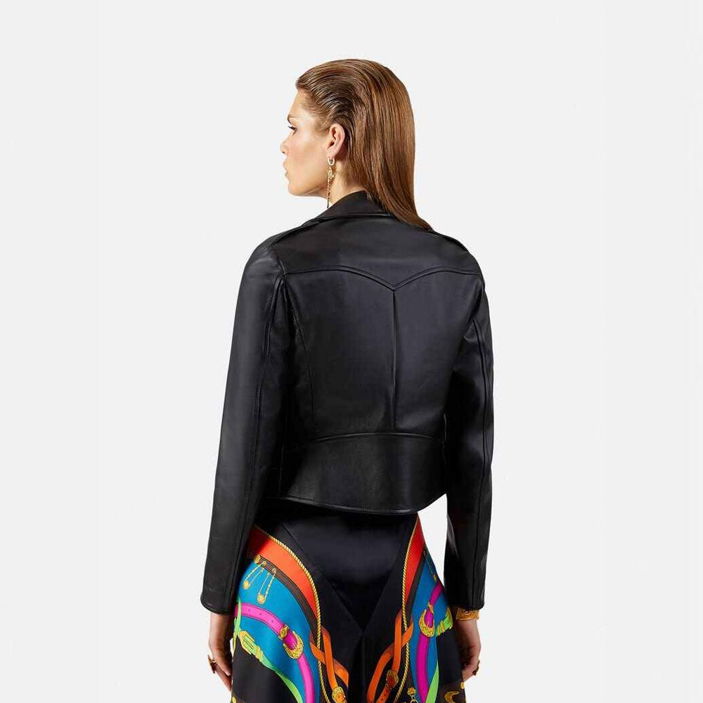 Women’s Dante Black Cowhide Leather Biker Jacket