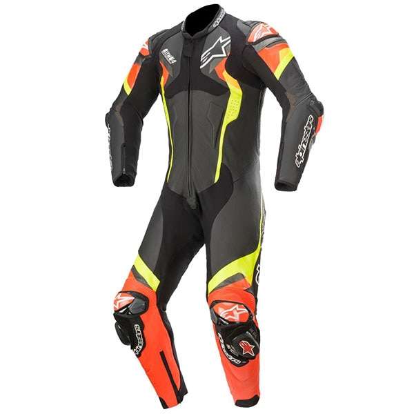 Alpinestars Atem V4 One Piece Leather Suit - Black/Red/Yellow Fluo