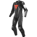 Dainese Misano 2 D-Air Perforated Leather 1 Piece Suit - Black/Black/White