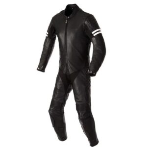 Men's Black Motorcycle Leather Suit