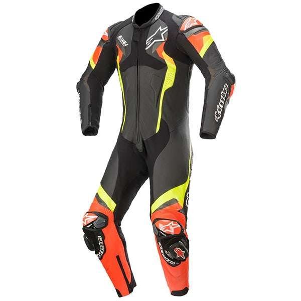 Alpinestars Atem V4 One Piece Leather Suit - Black/Red/Yellow Fluo
